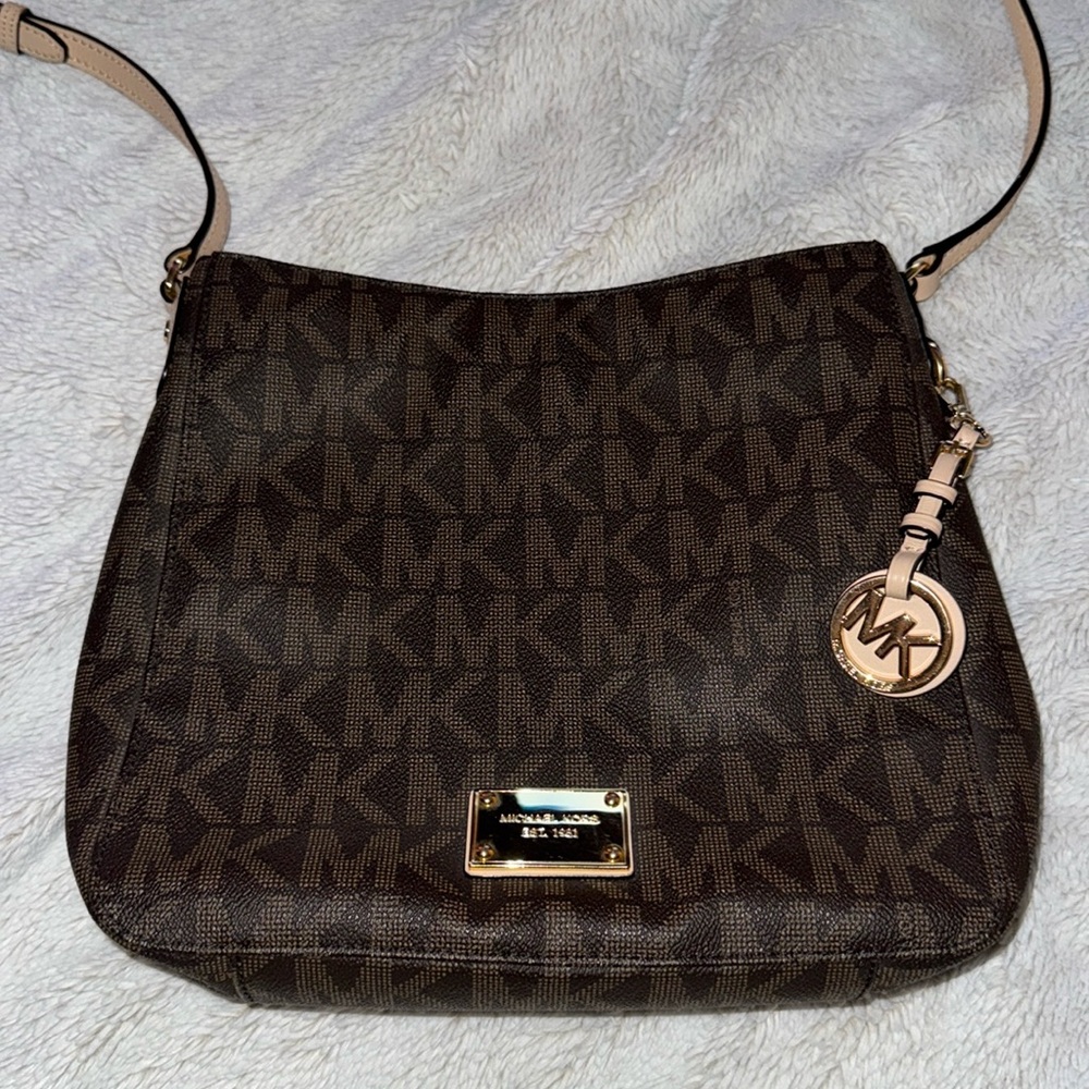 Michael Kors | Jet Set Messenger Brown Signature Crossbody Bag